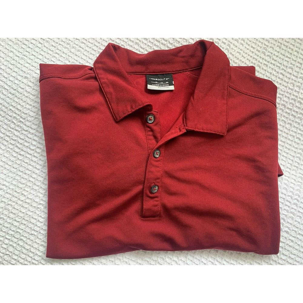 Nike Golf Polo Shirt Mens Extra Large Xl Red Lightweight
